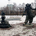 Monument to the clown in Krasnoyarsk