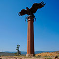 Monument to the eagle on Baikal lake
