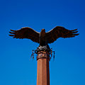 Monument to the eagle on Baikal lake