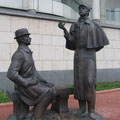 Monument to Sherlock Holmes and doctor Watson